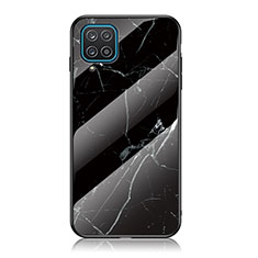 Silicone Frame Fashionable Pattern Mirror Case Cover for Samsung Galaxy A12 Nacho Black