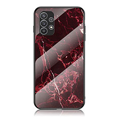 Silicone Frame Fashionable Pattern Mirror Case Cover for Samsung Galaxy A23 5G Red