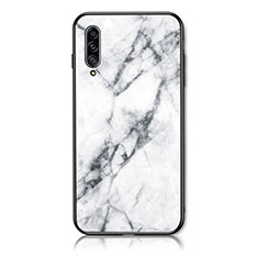 Silicone Frame Fashionable Pattern Mirror Case Cover for Samsung Galaxy A50 White