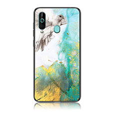 Silicone Frame Fashionable Pattern Mirror Case Cover for Samsung Galaxy A60 Green