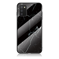 Silicone Frame Fashionable Pattern Mirror Case Cover for Samsung Galaxy M02s Black