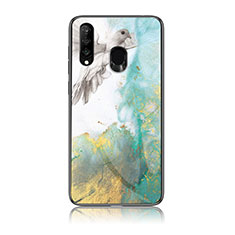 Silicone Frame Fashionable Pattern Mirror Case Cover for Samsung Galaxy M30 Green