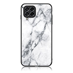Silicone Frame Fashionable Pattern Mirror Case Cover for Samsung Galaxy M33 5G White