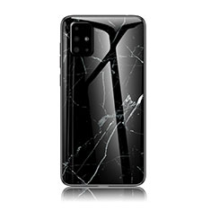 Silicone Frame Fashionable Pattern Mirror Case Cover for Samsung Galaxy M40S Black