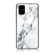 Silicone Frame Fashionable Pattern Mirror Case Cover for Samsung Galaxy M40S White