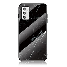 Silicone Frame Fashionable Pattern Mirror Case Cover for Samsung Galaxy M52 5G Black