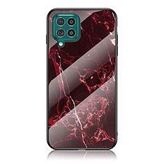Silicone Frame Fashionable Pattern Mirror Case Cover for Samsung Galaxy M62 4G Red