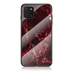 Silicone Frame Fashionable Pattern Mirror Case Cover for Samsung Galaxy Note 10 Lite Red
