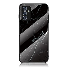 Silicone Frame Fashionable Pattern Mirror Case Cover for Samsung Galaxy Quantum2 5G Black