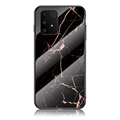 Silicone Frame Fashionable Pattern Mirror Case Cover for Samsung Galaxy S10 Lite Gold and Black