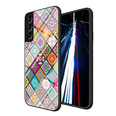Silicone Frame Fashionable Pattern Mirror Case Cover for Samsung Galaxy S23 Plus 5G Mixed