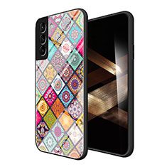 Silicone Frame Fashionable Pattern Mirror Case Cover for Samsung Galaxy S24 5G Colorful