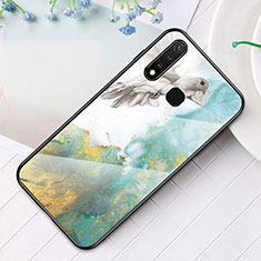 Silicone Frame Fashionable Pattern Mirror Case Cover for Vivo iQOO U3 4G Green
