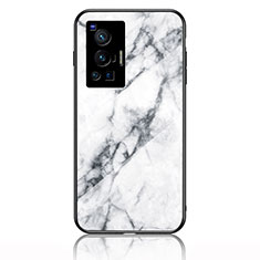Silicone Frame Fashionable Pattern Mirror Case Cover for Vivo X70 Pro 5G White