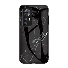 Silicone Frame Fashionable Pattern Mirror Case Cover for Xiaomi Mi 12T 5G Black