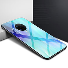 Silicone Frame Fashionable Pattern Mirror Case Cover for Xiaomi Redmi K30 Pro Zoom Cyan