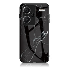 Silicone Frame Fashionable Pattern Mirror Case Cover for Xiaomi Redmi Note 13 Pro+ Plus 5G Black