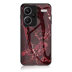 Silicone Frame Fashionable Pattern Mirror Case Cover for Xiaomi Redmi Note 13 Pro+ Plus 5G Red
