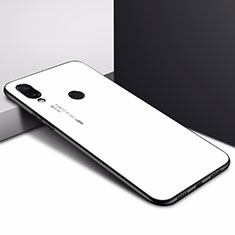 Silicone Frame Fashionable Pattern Mirror Case Cover for Xiaomi Redmi Note 7 Pro White