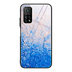 Silicone Frame Fashionable Pattern Mirror Case Cover JM1 for Xiaomi Redmi K30S 5G Blue