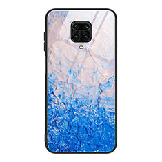 Silicone Frame Fashionable Pattern Mirror Case Cover JM1 for Xiaomi Redmi Note 9 Pro Blue