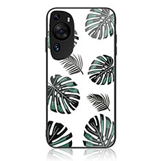 Silicone Frame Fashionable Pattern Mirror Case Cover JM2 for Huawei P60 Art Midnight Green