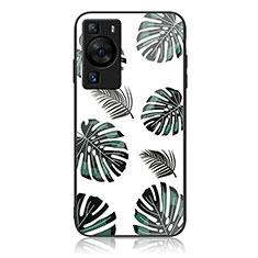 Silicone Frame Fashionable Pattern Mirror Case Cover JM2 for Huawei P60 Pro Midnight Green