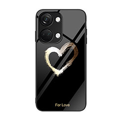 Silicone Frame Fashionable Pattern Mirror Case Cover JM2 for OnePlus Ace 2V 5G Black