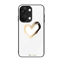 Silicone Frame Fashionable Pattern Mirror Case Cover JM2 for OnePlus Ace 2V 5G Gold