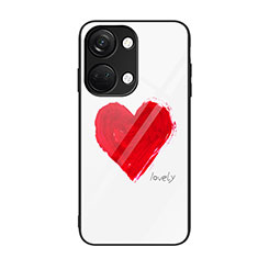 Silicone Frame Fashionable Pattern Mirror Case Cover JM2 for OnePlus Ace 2V 5G Red
