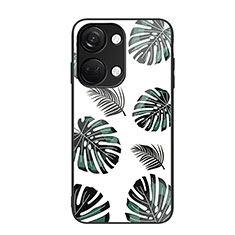 Silicone Frame Fashionable Pattern Mirror Case Cover JM3 for OnePlus Ace 2V 5G Green