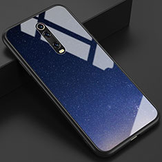 Silicone Frame Fashionable Pattern Mirror Case Cover K01 for Xiaomi Mi 9T Blue