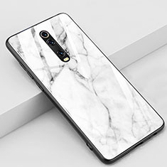Silicone Frame Fashionable Pattern Mirror Case Cover K01 for Xiaomi Mi 9T White