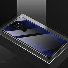 Silicone Frame Fashionable Pattern Mirror Case Cover K01 for Xiaomi Redmi Note 8 Pro Blue