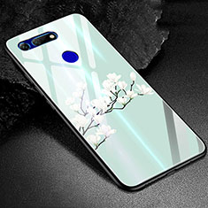 Silicone Frame Fashionable Pattern Mirror Case Cover K02 for Huawei Honor View 20 Cyan