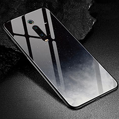 Silicone Frame Fashionable Pattern Mirror Case Cover K02 for Xiaomi Mi 9T Black