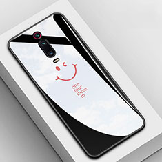 Silicone Frame Fashionable Pattern Mirror Case Cover K03 for Xiaomi Mi 9T Black