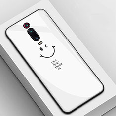 Silicone Frame Fashionable Pattern Mirror Case Cover K03 for Xiaomi Mi 9T White