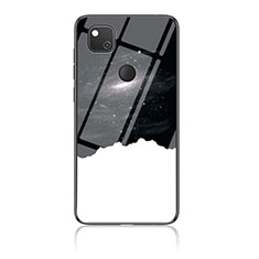 Silicone Frame Fashionable Pattern Mirror Case Cover LS1 for Google Pixel 4a Black