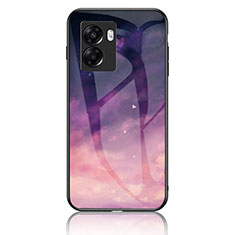 Silicone Frame Fashionable Pattern Mirror Case Cover LS1 for OnePlus Nord N300 5G Purple