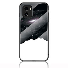 Silicone Frame Fashionable Pattern Mirror Case Cover LS1 for Vivo Y01 Black