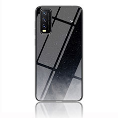 Silicone Frame Fashionable Pattern Mirror Case Cover LS1 for Vivo Y20 Gray