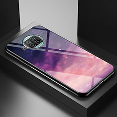 Silicone Frame Fashionable Pattern Mirror Case Cover LS1 for Xiaomi Mi 10i 5G Purple