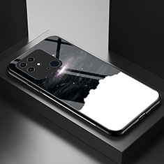 Silicone Frame Fashionable Pattern Mirror Case Cover LS1 for Xiaomi Redmi 10C 4G Black