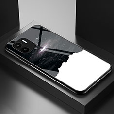 Silicone Frame Fashionable Pattern Mirror Case Cover LS1 for Xiaomi Redmi A2 Black