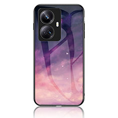 Silicone Frame Fashionable Pattern Mirror Case Cover LS2 for Realme 10 Pro+ Plus 5G Purple