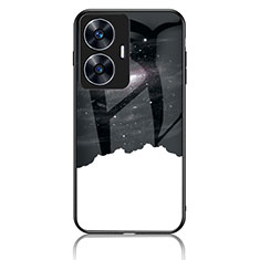 Silicone Frame Fashionable Pattern Mirror Case Cover LS2 for Realme Narzo N55 Black