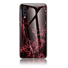 Silicone Frame Fashionable Pattern Mirror Case Cover LS2 for Samsung Galaxy A70S Red