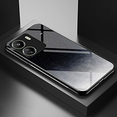 Silicone Frame Fashionable Pattern Mirror Case Cover LS2 for Xiaomi Poco C65 Gray