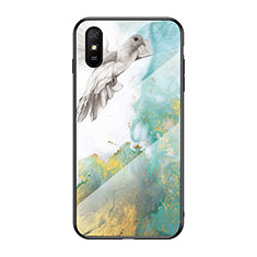 Silicone Frame Fashionable Pattern Mirror Case Cover LS2 for Xiaomi Redmi 9AT Green
